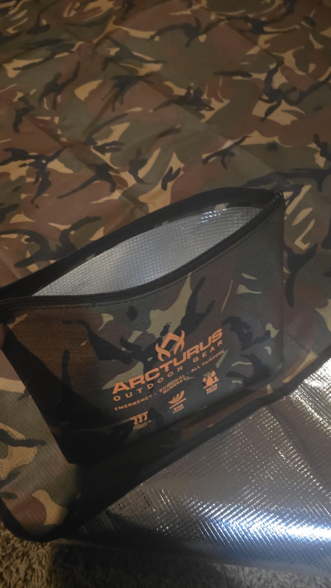 Arcturus Insulated Tarp, Reusable Heavy Duty Thermal Survival Blanket - 60x82in, Reflects 90% Body Heat, Waterproof, Windproof, 3-Layer Design, Reinforced Grommets, Orange customer photo 1