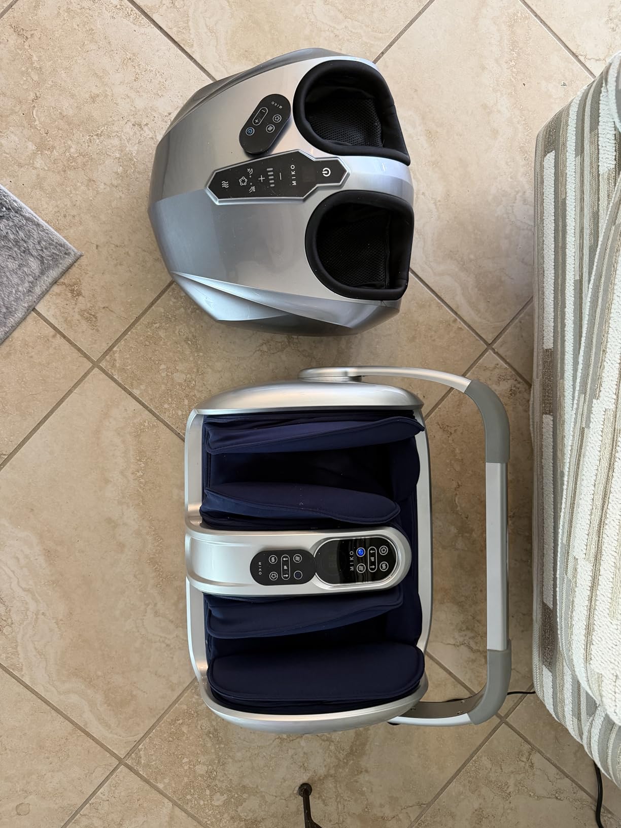 MIKO Foot Massager Machine with Deep-Kneading, Compression, Shiatsu, and Heat for Plantar Fasciitis, Neuropathy - Fits up to Men Size 12 customer photo 1