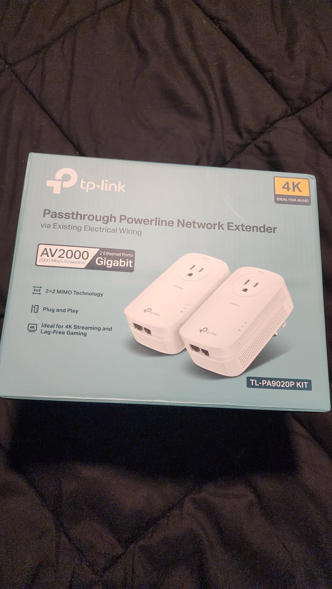 TP-Link AV2000 Powerline Ethernet Adapter TL-PA9020P KIT - Powerline Network Adapter, Passthrough, 2x2 MIMO, 2 Gigabit Ports, Ethernet Over Power, Plug Pair & Play, Power Saving, Free Expert Help customer photo 1