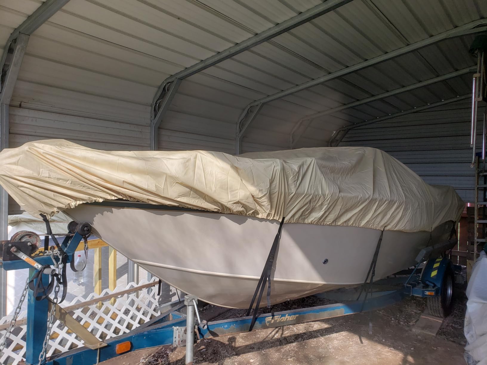 iCOVER Trailerable Boat Cover- 17'-19' Heavy Duty Waterproof Tarp Covers with Storage Bag, Fits V-Hull, Fish&Ski, Pro-Style, Fishing, Runabout, Bass Boats, up to 17ft-19ft Long X 96