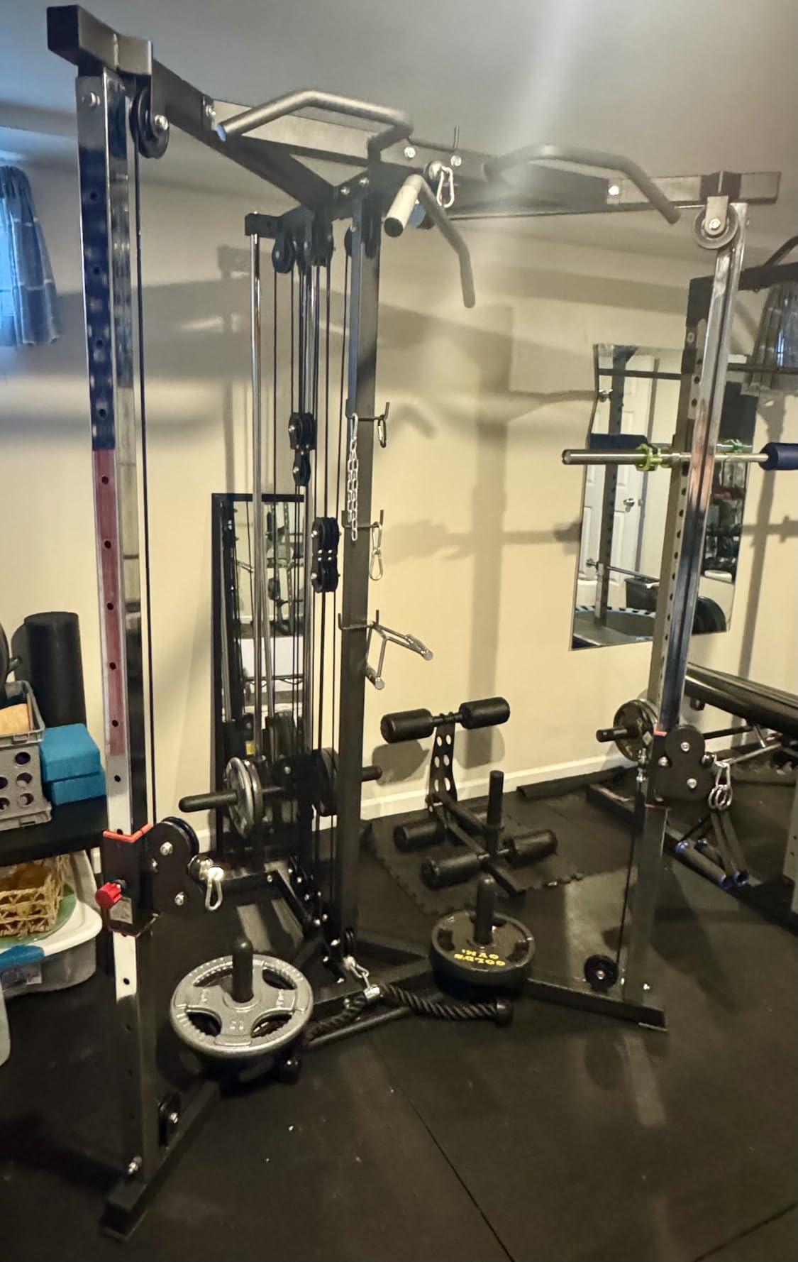 Valor Fitness Cable Crossover Machine - 17 Adjustable Positions with Pull Up Bars and Optional Bundle Attachments Max Weight 200 lb. Plate Loaded Pulley System for Home Gym Power Workout customer photo 1