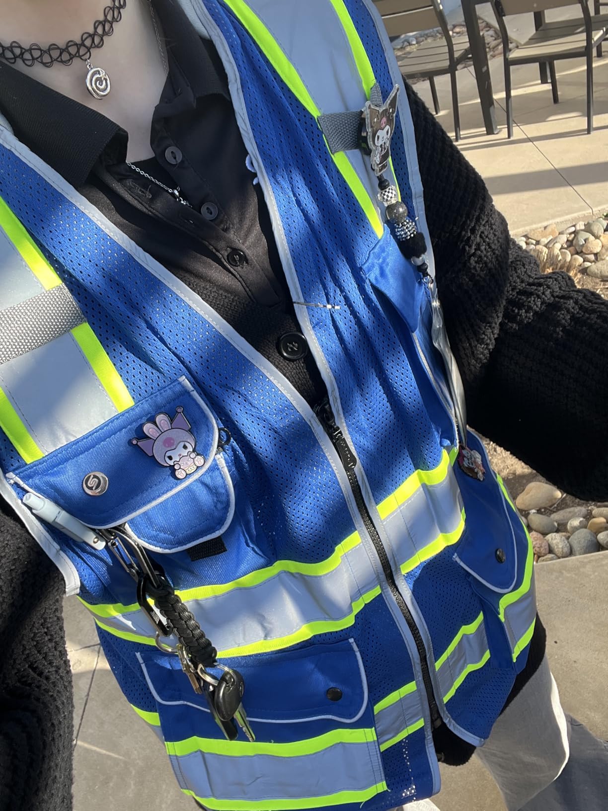 JKSafety 9 Pockets Class 2 High Visibility Zipper Front Safety Vest With Reflective Strips,Meets ANSI/ISEA Standard (Large, 150-Yellow) customer photo 1