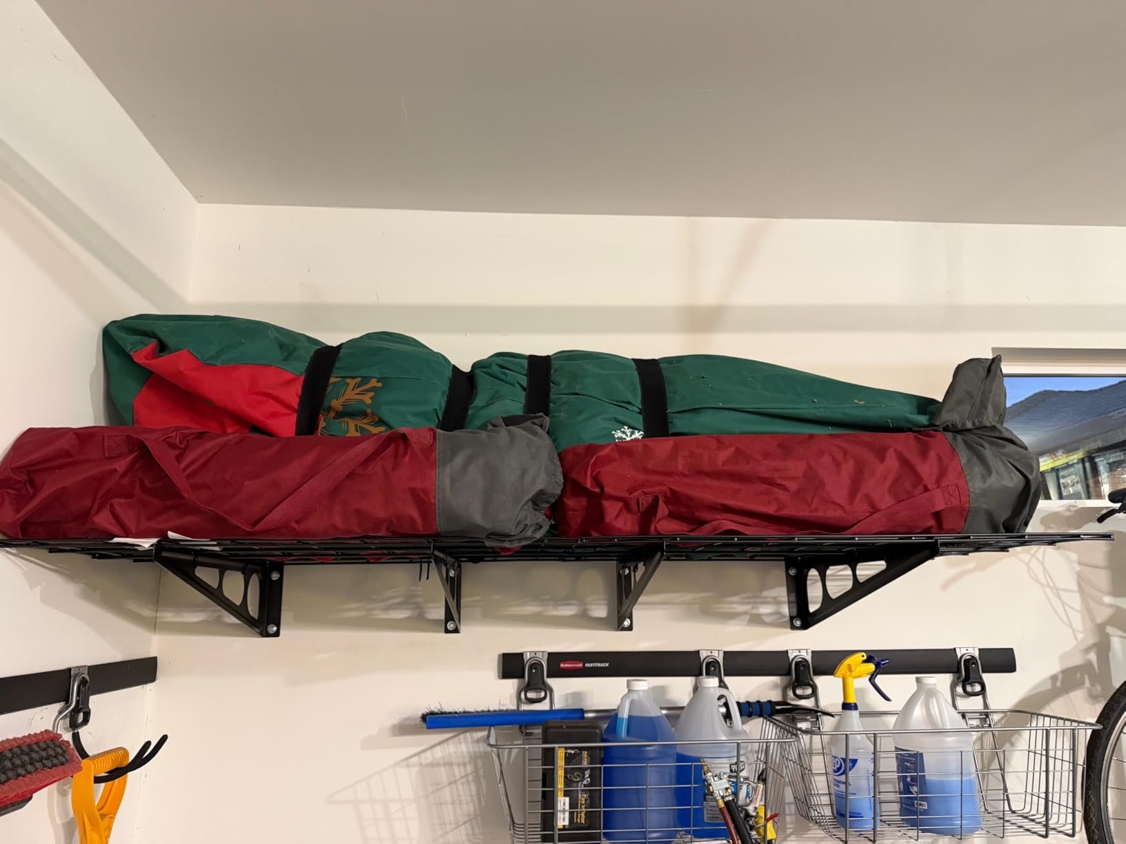 FLEXIMOUNTS 2-Pack 2x6ft Garage Shelving 24-inch-by-72-inch Heavy Duty Wall Mounted Shelves Garage Storage Rack Floating Shelves, 1400lbs Load Capacity, Black, Classic Series customer photo 2