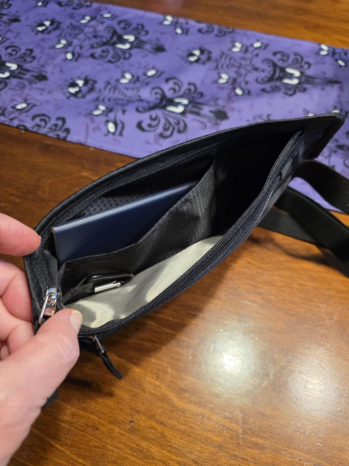 DAITET Money Belt - Passport Holder Secure Hidden Travel Wallet with RFID Blocking, Undercover Fanny Pack (Black) customer photo 2