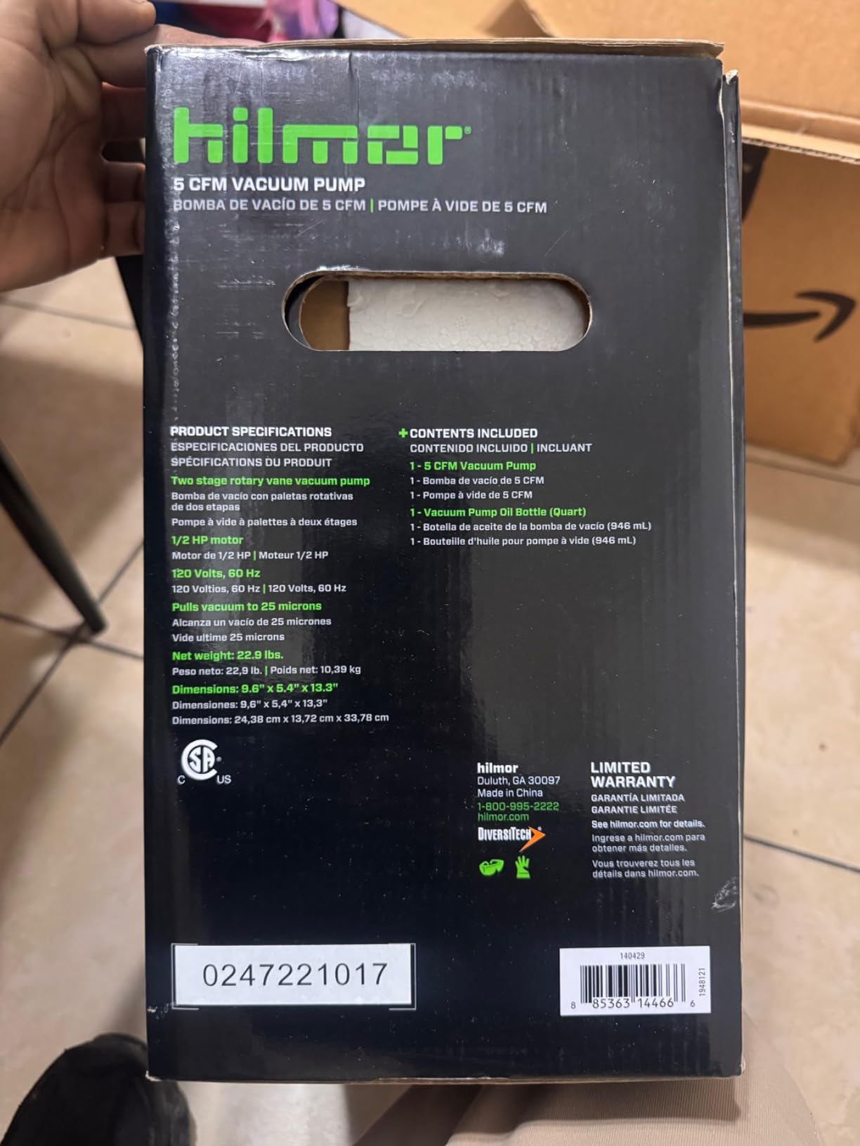 Hilmor 1948121 HVAC 5 CFM Vacuum Pump customer photo 2