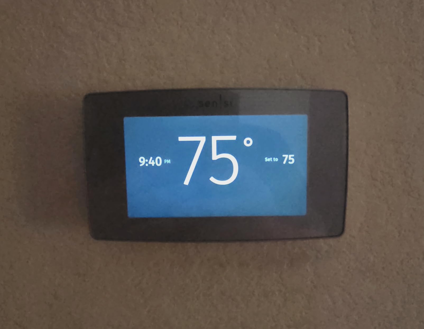 Emerson Sensi Touch Wi-Fi Smart Thermostat with Touchscreen Color Display, Works with Alexa, Energy Star Certified, C-wire Required, ST75 Black 5.625