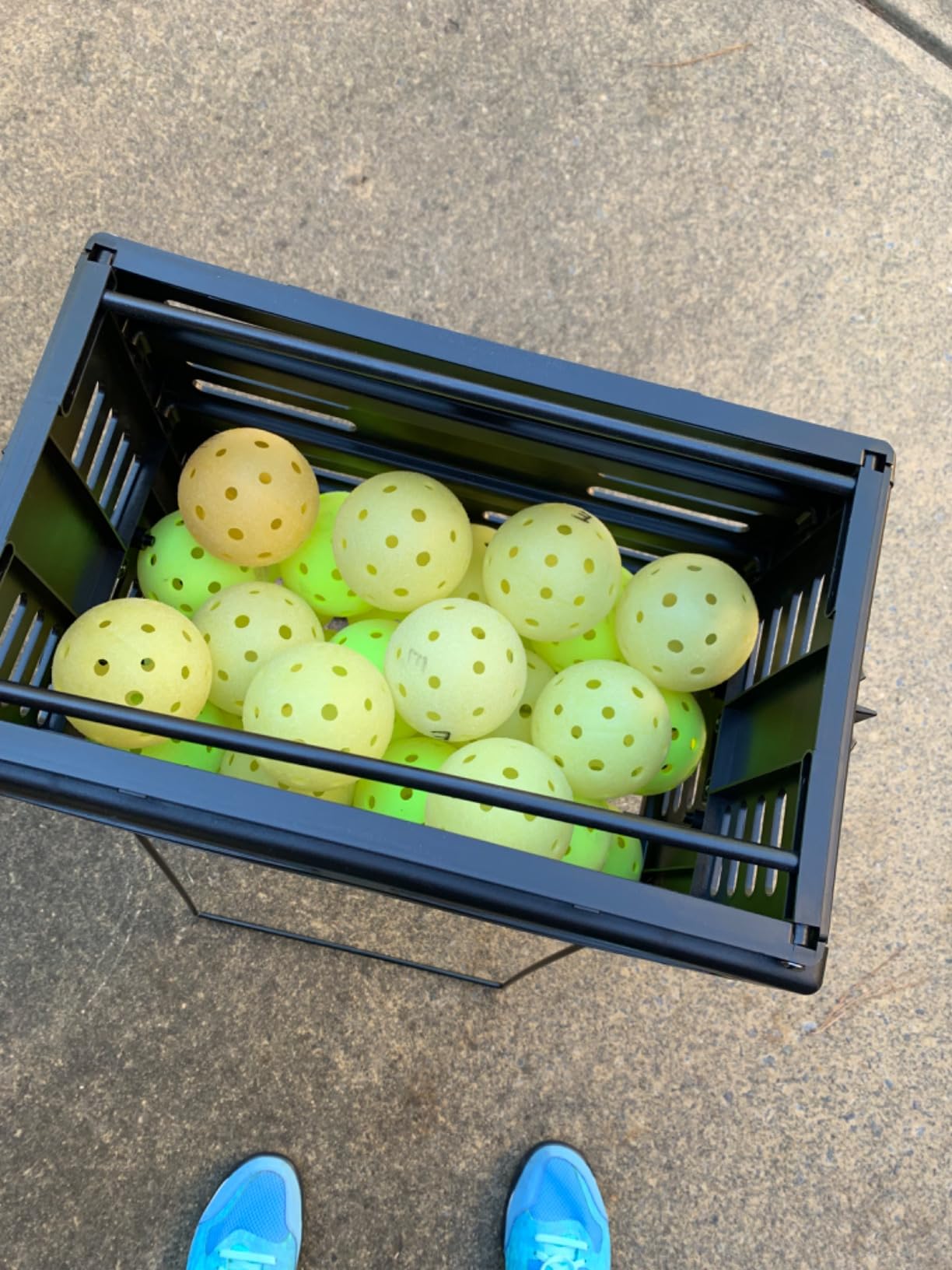 Tourna Ballport Tennis Ball Hopper Holds 80 Balls Durable and Lightweight - Blue customer photo 2