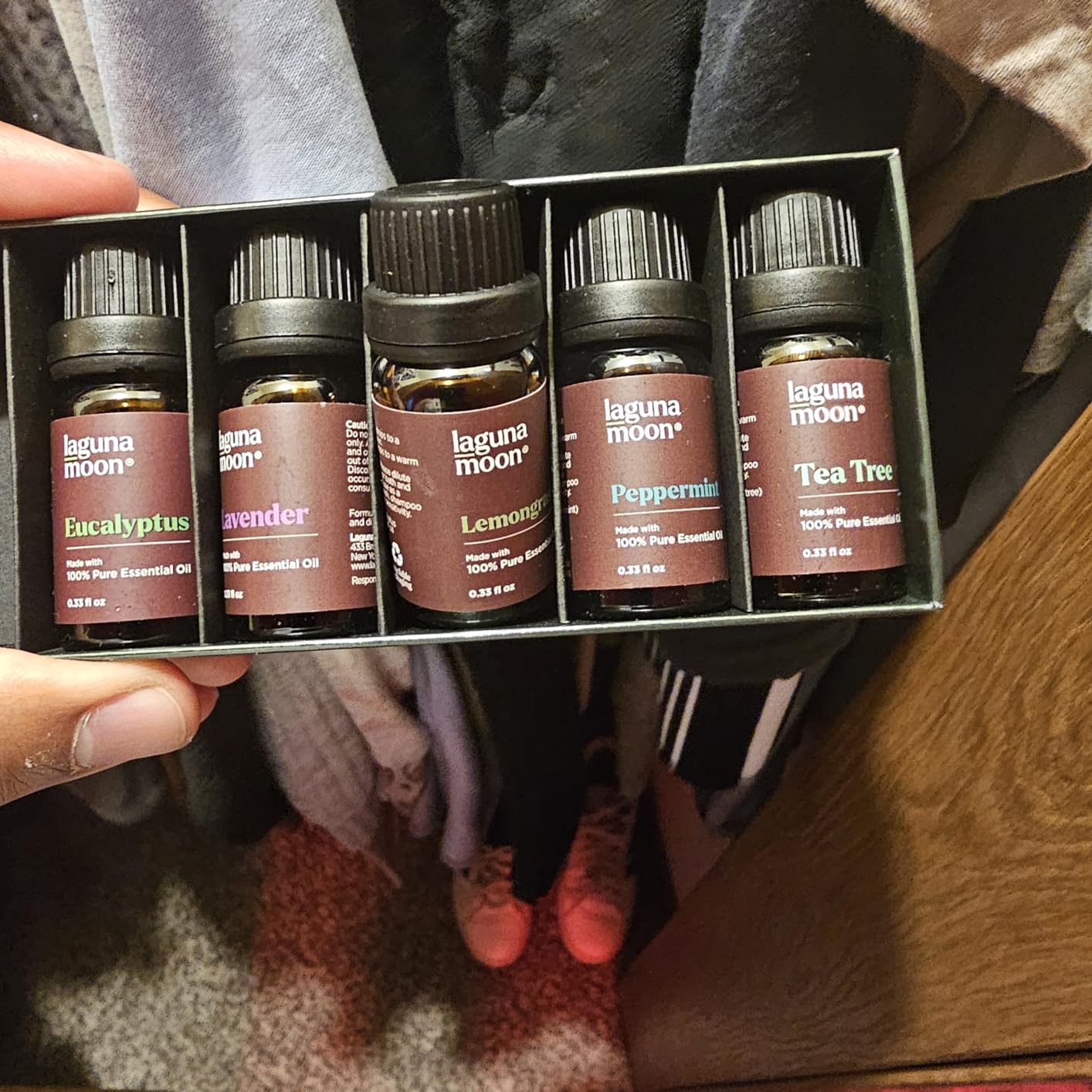 Lagunamoon Essential Oils Aromatherapy Set - 6 Oils for Diffusers, Home Care, Candle Making Scents, Fragrance, Humidifiers, Gifts - Peppermint, Tea Tree, Lavender, Eucalyptus, Orange (10mL) customer photo 1