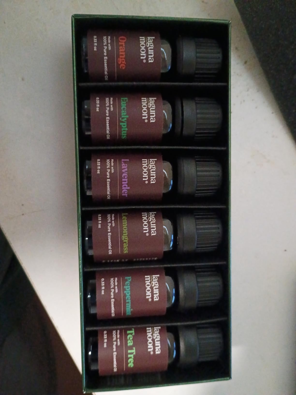 Lagunamoon Essential Oils Aromatherapy Set - 6 Oils for Diffusers, Home Care, Candle Making Scents, Fragrance, Humidifiers, Gifts - Peppermint, Tea Tree, Lavender, Eucalyptus, Orange (10mL) customer photo 2