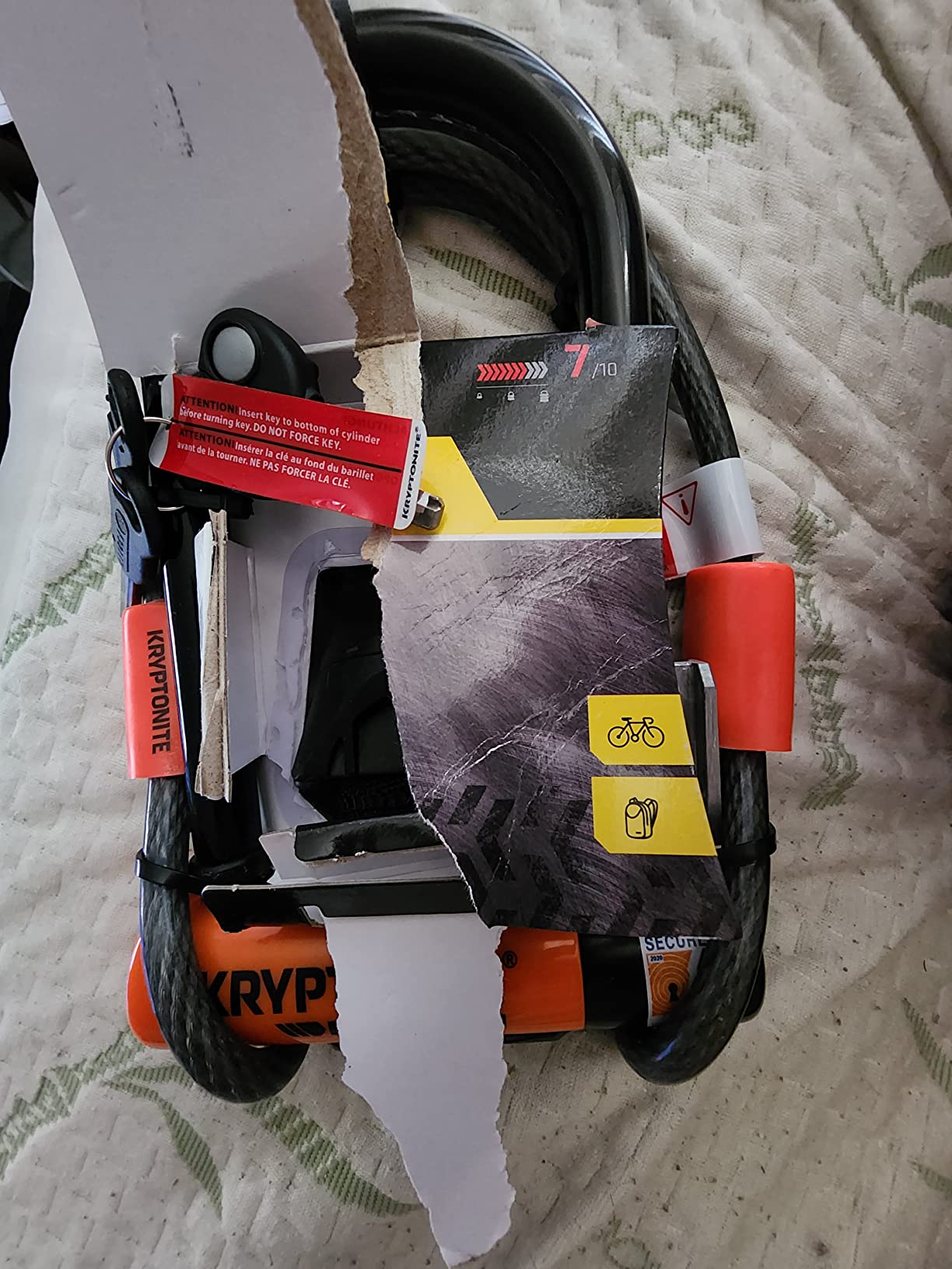 Kryptonite Evolution Mini-7 Bike U-Lock with 4 ft Security Cable - 7mm Max - Performance Steel Shackle with Double Deadbolt, Includes 3 Keys, Convenient Carry Bracket - Compact High-Security Bike Lock customer photo 1