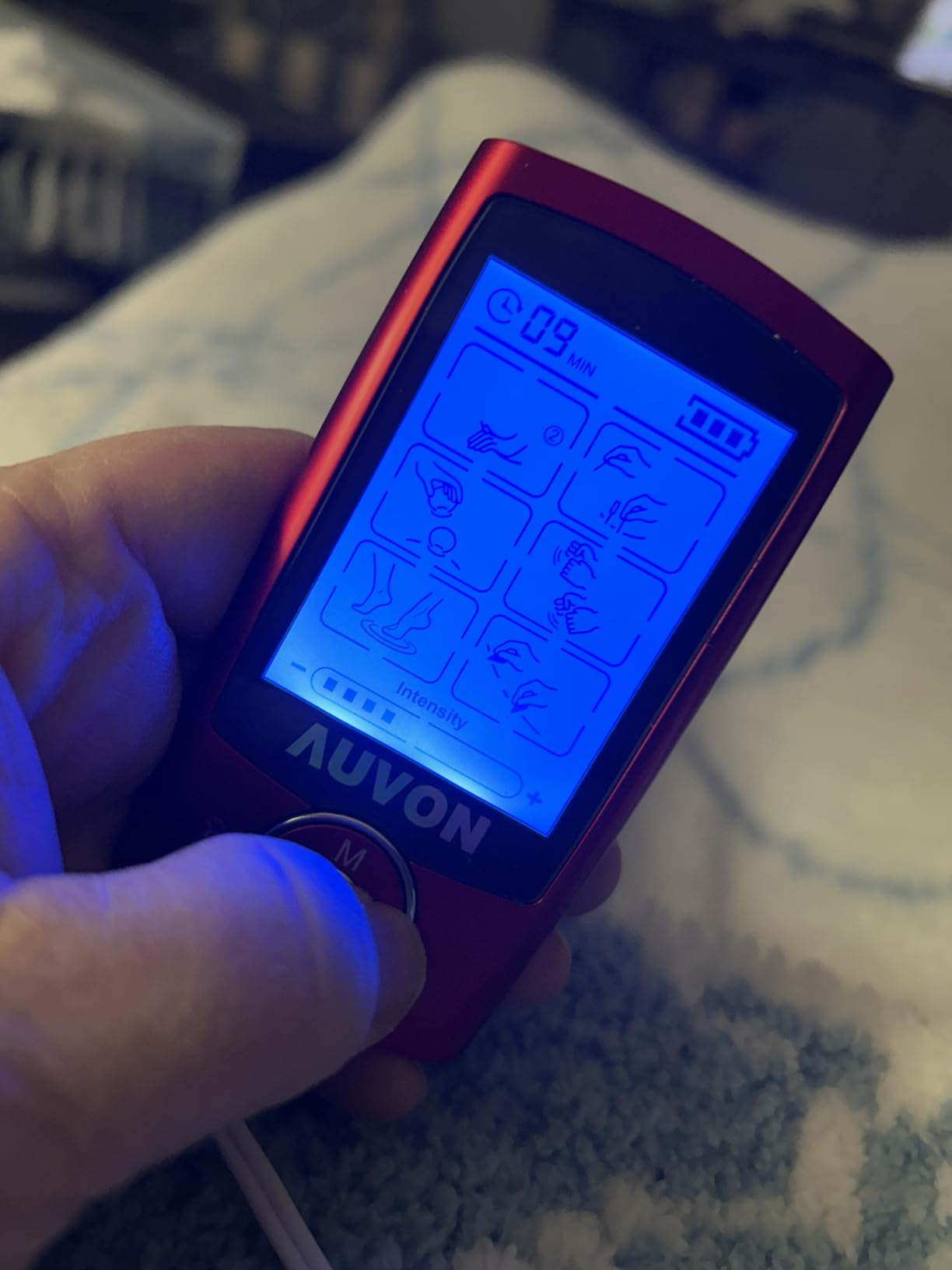 AUVON Rechargeable TENS Unit Muscle Stimulator, 24 Modes 4th Gen TENS Machine with 8pcs 2