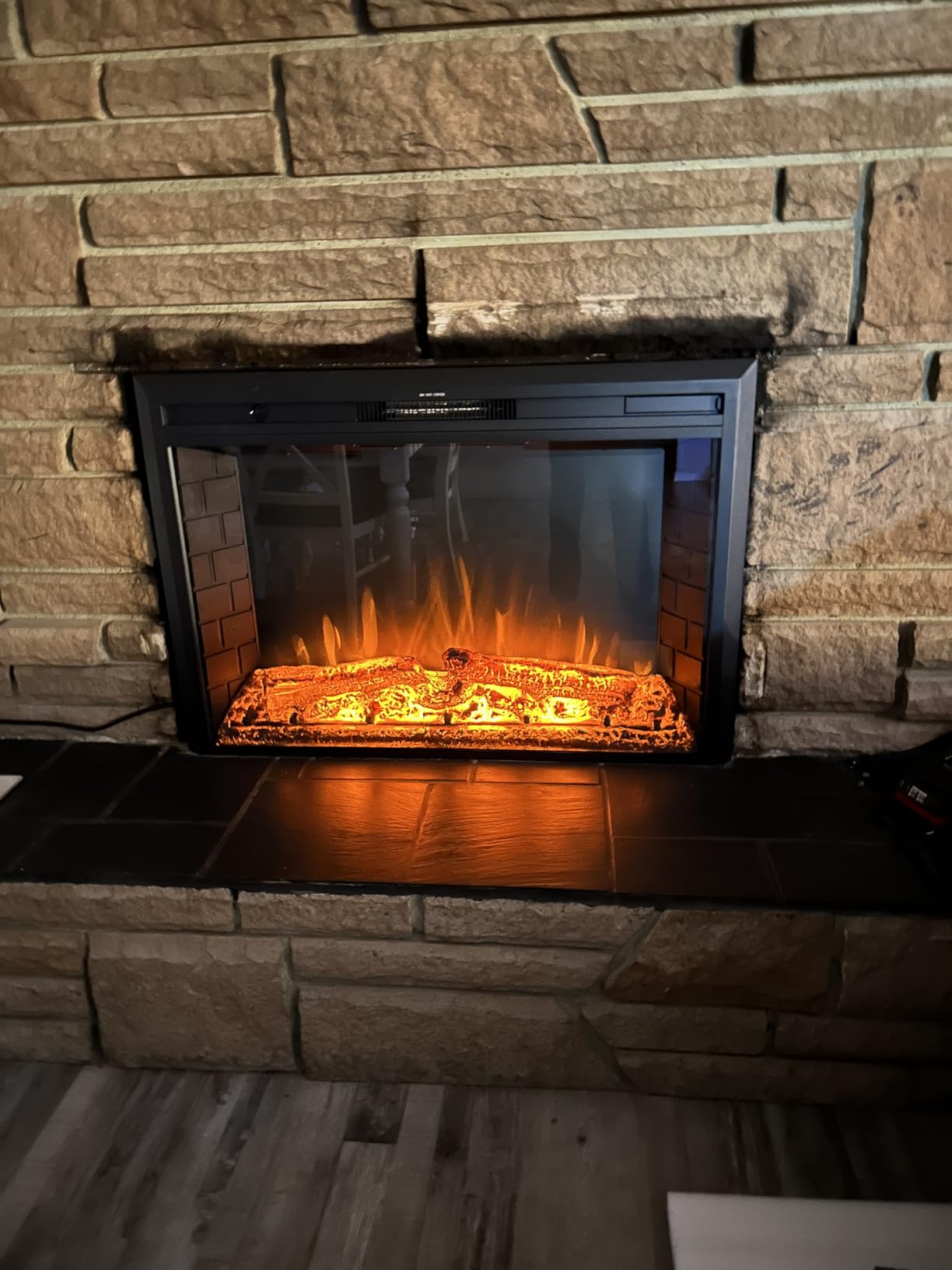 Valuxhome Electric Fireplace, 36 Inches Fireplace Insert with Overheating Protection, Fire Crackling Sound, Remote Control, 750/1500W, Black customer photo 1