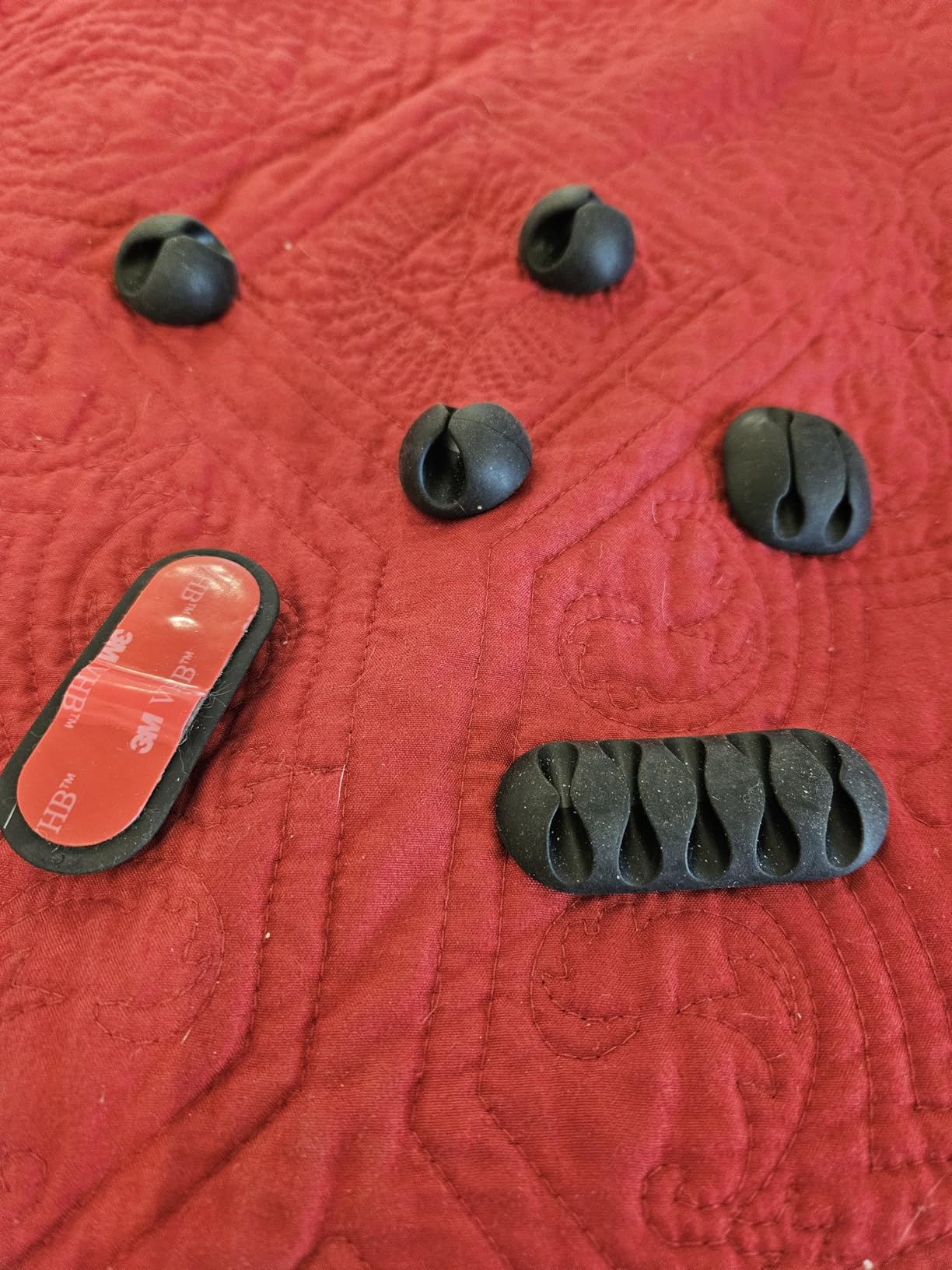 OHill 16-Pack Black Cord Organizer - Adhesive Cable Clips Holder for Desk, Wall, Car - Wire Management Clips for iPhone Charger, USB, Computer Cables -Cord Keepers with Strong Sticky Backing customer photo 1