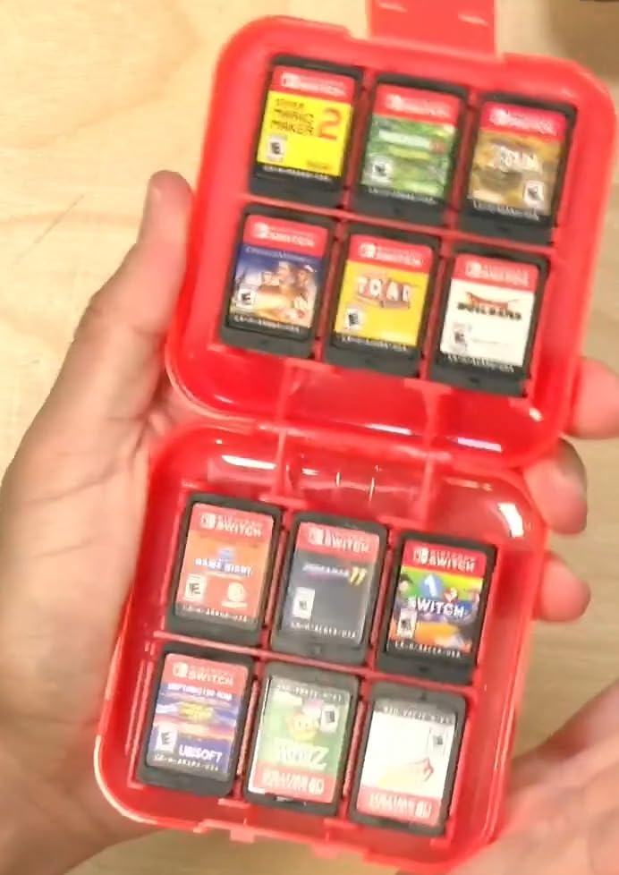 Amazon Basics Game Storage Case for 24 Nintendo Switch Games - 3.4 x 3.4 x 1 Inches, Blue customer photo 1