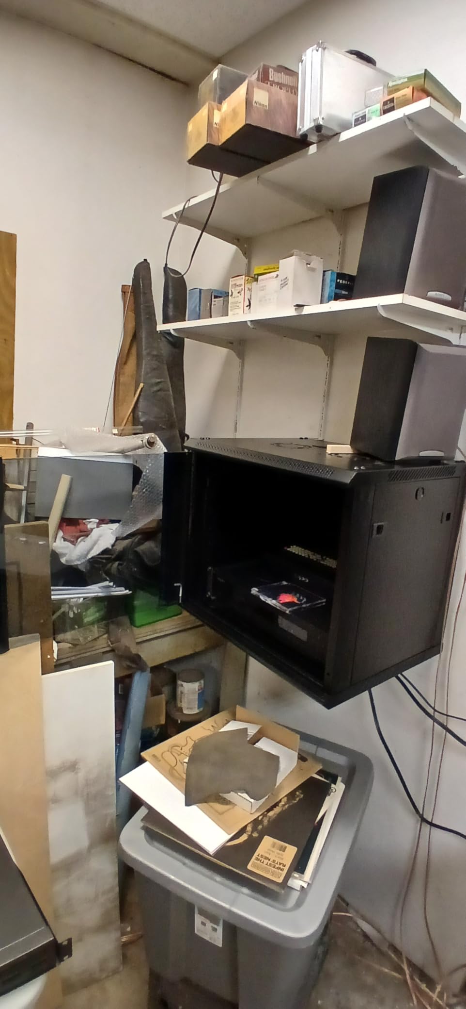 NavePoint 12U Server Rack Enclosure with Glass Door, Cooling Fan, Locks, & Removable Side Panels - 12U Wall Mount Network Cabinet 19 Inch Rack 17.7