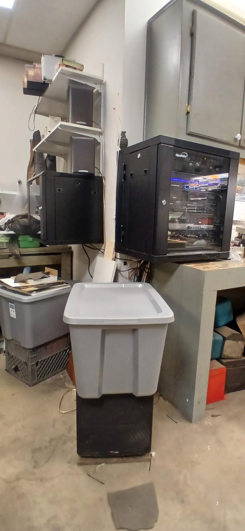 NavePoint 12U Server Rack Enclosure with Glass Door, Cooling Fan, Locks, & Removable Side Panels - 12U Wall Mount Network Cabinet 19 Inch Rack 17.7