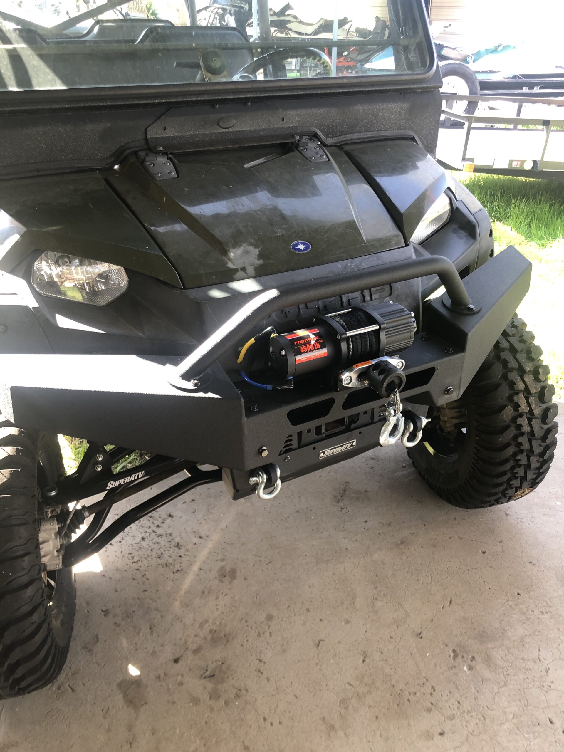 SuperATV Winch Ready Front Bumper For Polaris Ranger XP 570/700/ 800/900/ 900 Diesel/ 1000 Diesel/Crew, Pre-fit For any SuperATV Black Ops Winches, Made of Thick Steel Plating, See Fitment, USA Made customer photo 2