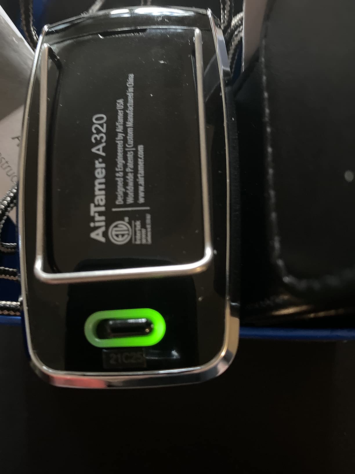 AirTamer A320 Rechargeable Personal Air Purifier, Proven Performance, Virus and Pollutant Tested, Black with Leather Travel Case customer photo 1