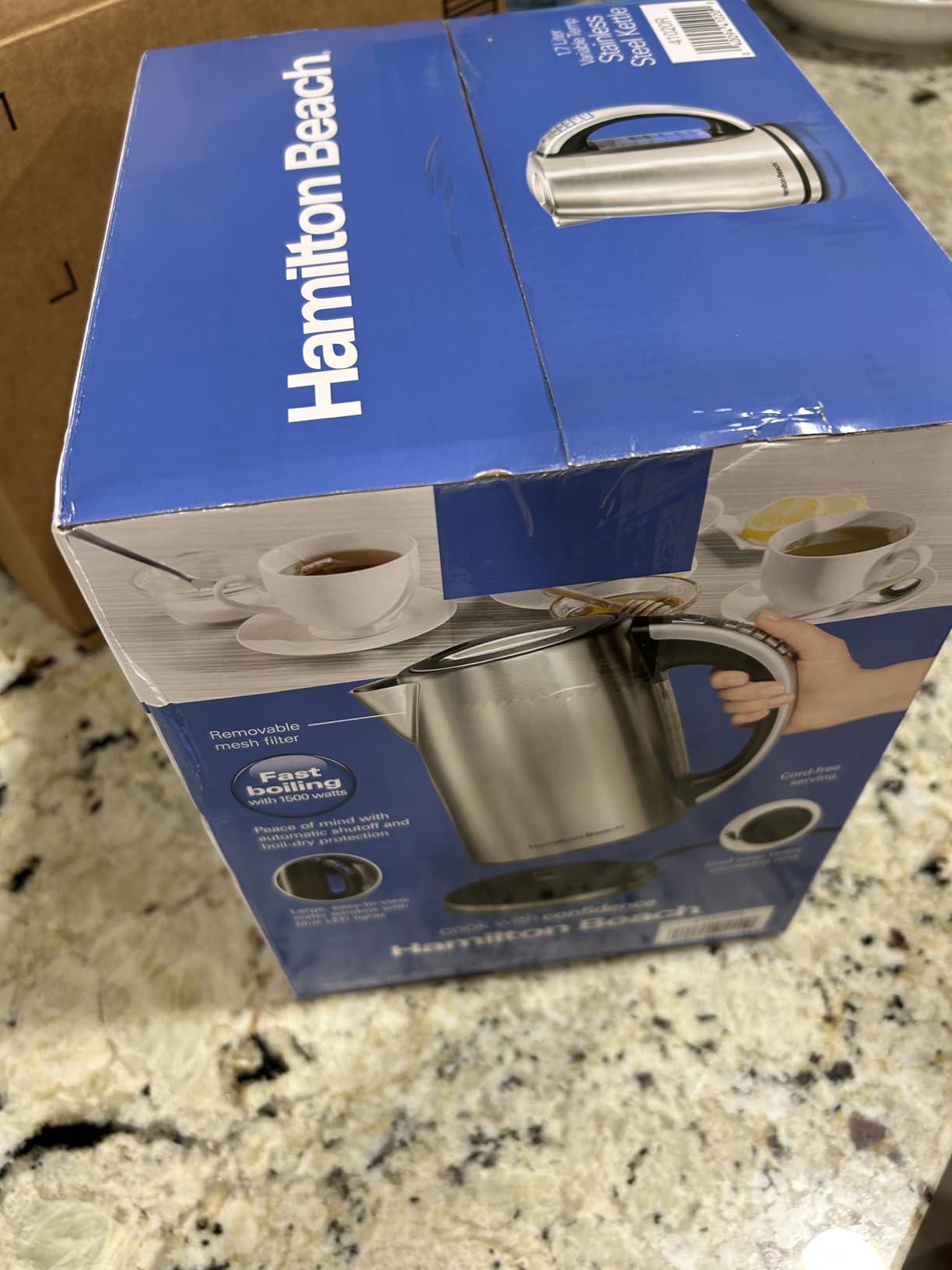 Hamilton Beach 1.7 Liter Temperature Control Electric Kettle, Water Boiler & Heater, Fast Boiling 1500 Watts, BPA Free, Cordless, Auto-Shutoff and Boil-Dry Protection, Stainless Steel (41020R) customer photo 1