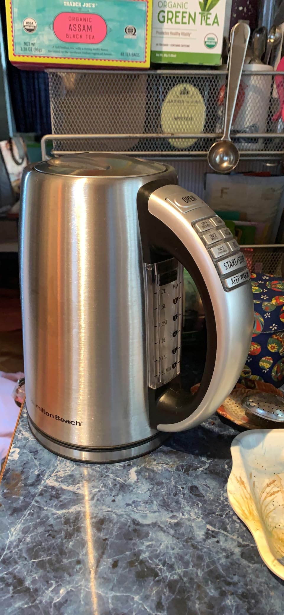 Hamilton Beach 1.7 Liter Temperature Control Electric Kettle, Water Boiler & Heater, Fast Boiling 1500 Watts, BPA Free, Cordless, Auto-Shutoff and Boil-Dry Protection, Stainless Steel (41020R) customer photo 2