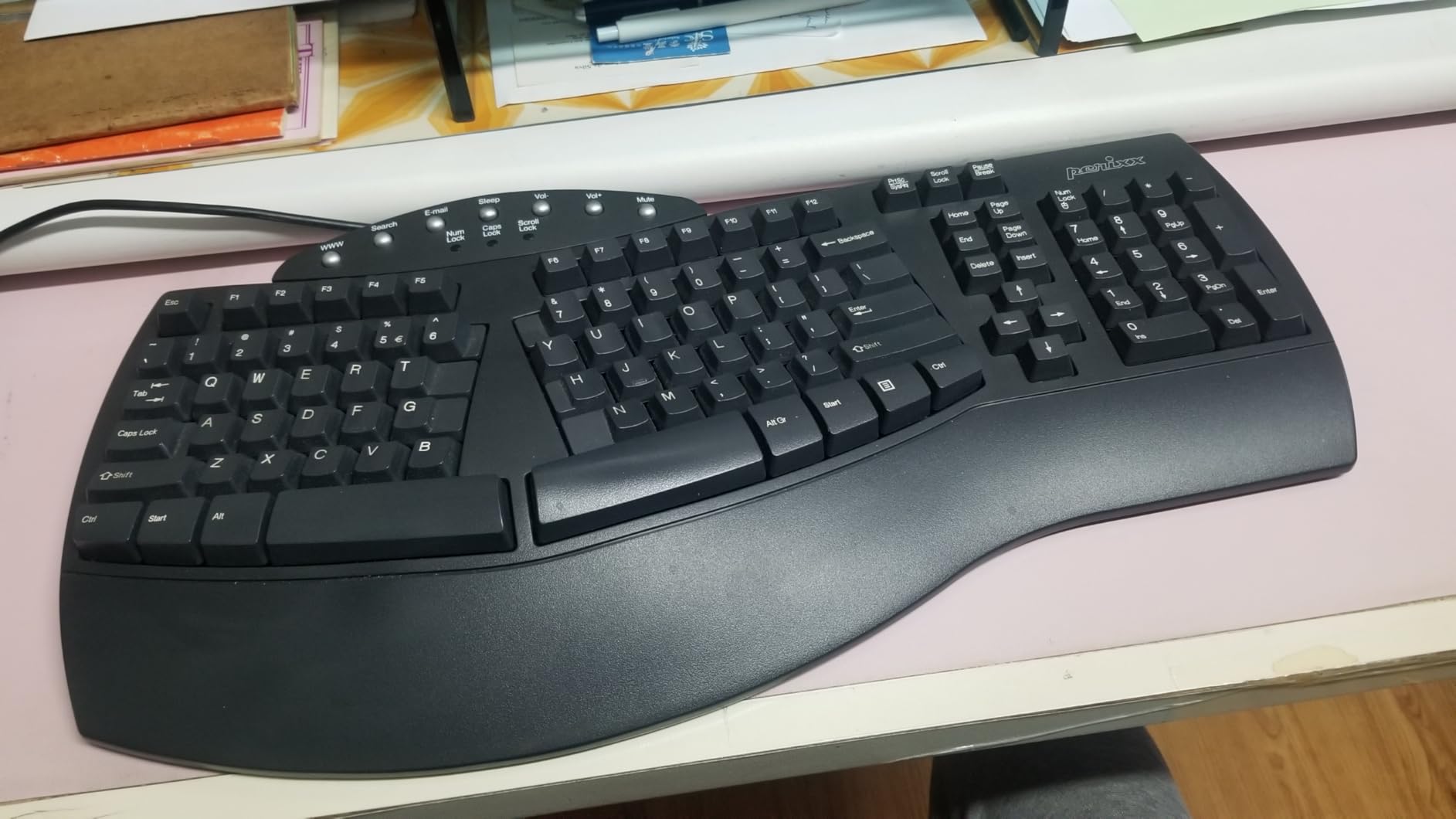 Perixx PERIBOARD-512B Wired Ergonomic Keyboard - Split Keyboard, Wrist Rest, Natural Typing - Wired USB Connectivity - US English - Black customer photo 2