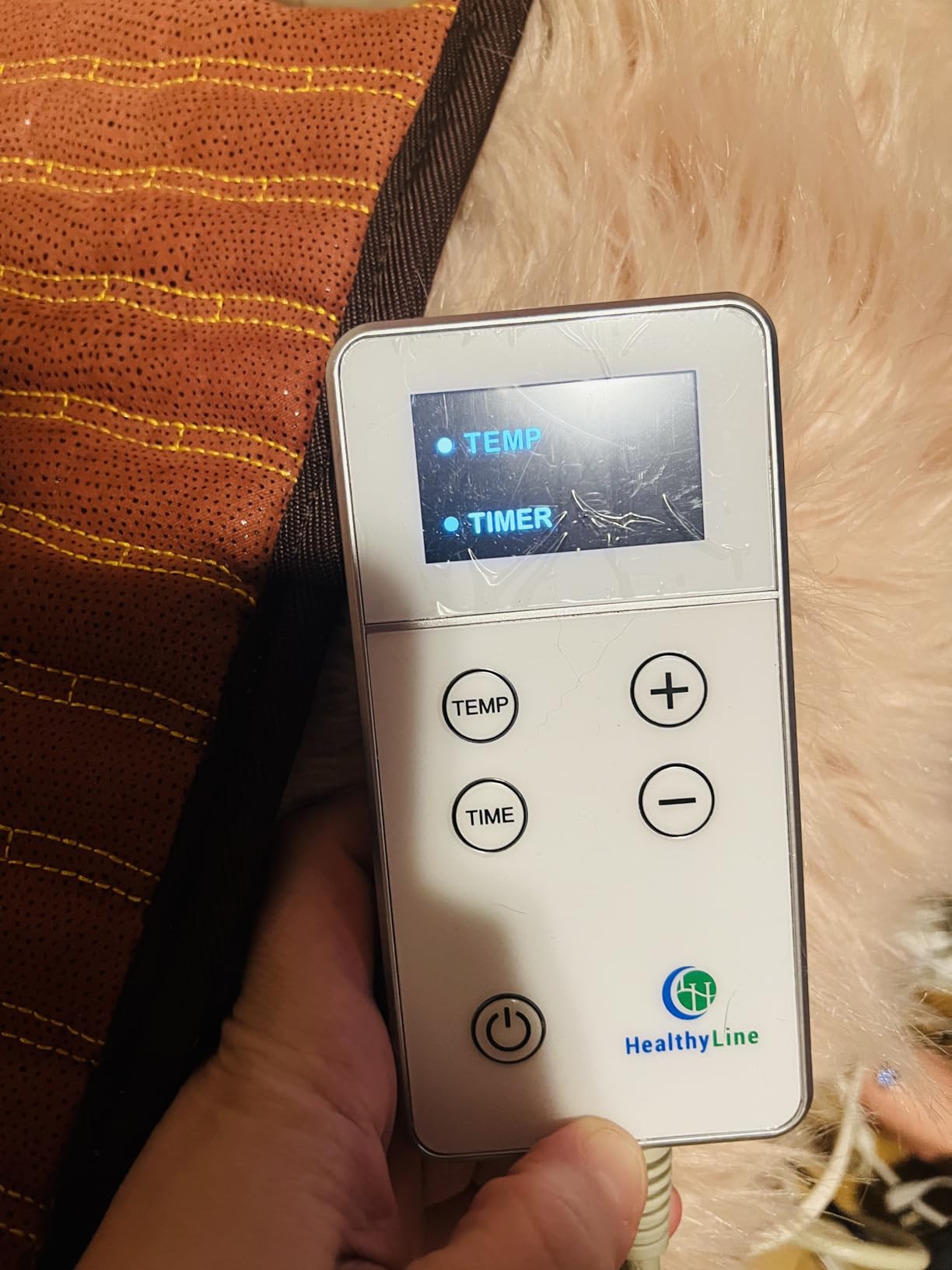 HealthyLine Small Far Infrared Electric Heating Pad for Pain Relief, Heat Therapy with Tourmaline, Amethyst & Obsidian Gemstones, Calming Negative Ions, Auto Shut Off Inframat Pro 18