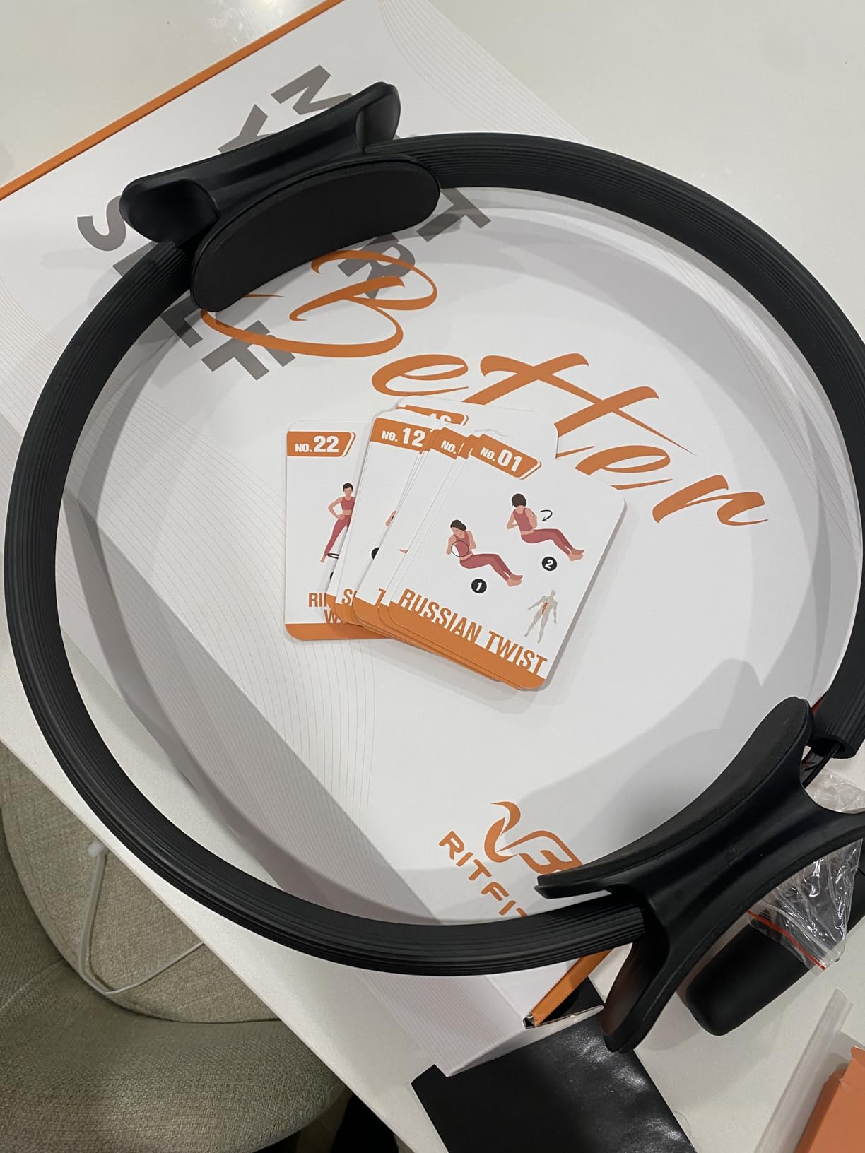 RitFit Pilates Ring Circle - 14 Inch Magic Fitness Circle for Toning Inner & Outer Thighs, Bonus Workout Guide Included customer photo 1