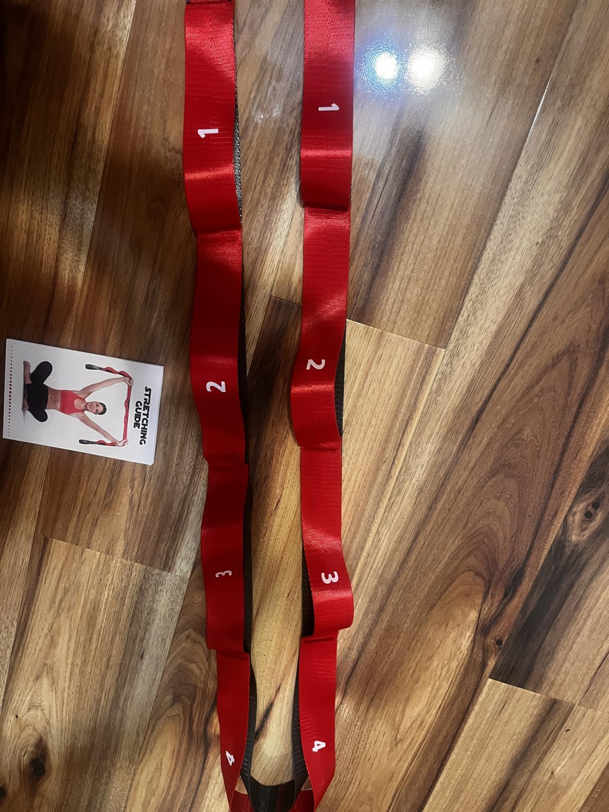 Stretching Strap with Loops - Non Elastic Stretch Band for Physical Therapy, Yoga Strap for Stretching Equipment, Stretch Bands for Exercise and Flexibility - Fascia, Hamstring & Leg Stretcher Belt customer photo 2