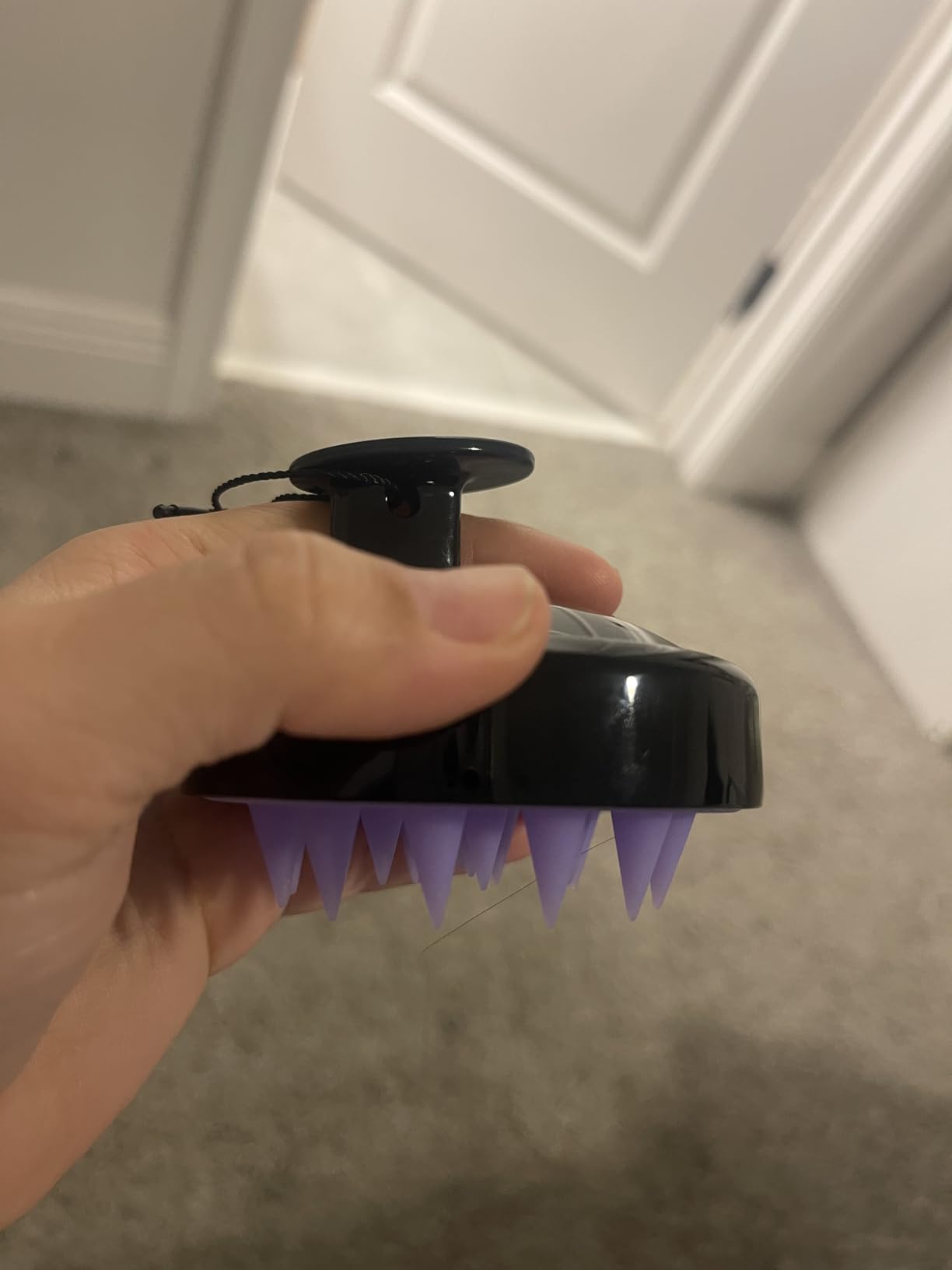 HEETA Scalp Massager Hair Growth, Soft Silicone Scalp Scrubber Shampoo Brush for Exfoliation, Dandruff Removal Head Massage Stress Relax, Wet & Dry Use for Thick Thin Curly Hair Care, Black customer photo 1