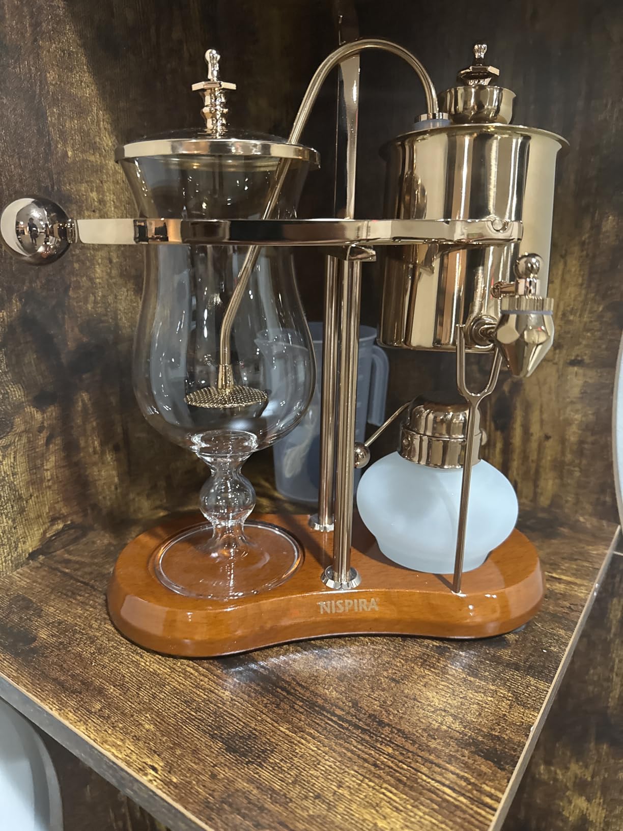 Nispira Belgium Royal Family Balance Syphon Unique Gravity Vintage Coffee Maker Vacuum Brewing System Copper 500 ml customer photo 2