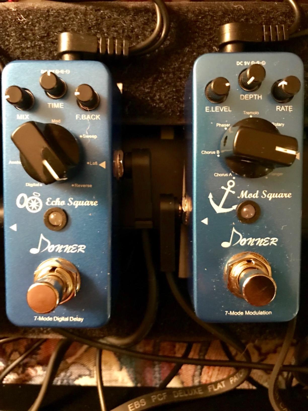 Donner Echo Square Delay Pedal - Digital 7-Modes Delay for Electric Guitar, Multi-Delay including Digital, Analog, Tape, Mod, Sweep, Lofi, Reverse - True Bypass customer photo 2