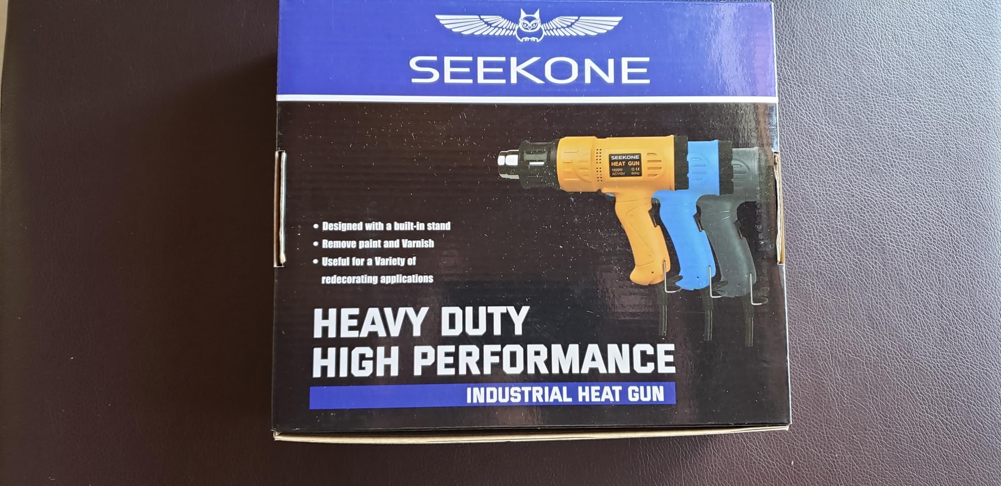 SEEKONE Heat Gun 1800W 122℉-1202℉（50℃- 650℃）Fast Heating Heavy Duty Hot Air Gun Kit Variable Temperature Control Overheat Protection with 4 Nozzles for Crafts, Shrinking PVC, Stripping Paint(5.2FT) customer photo 2