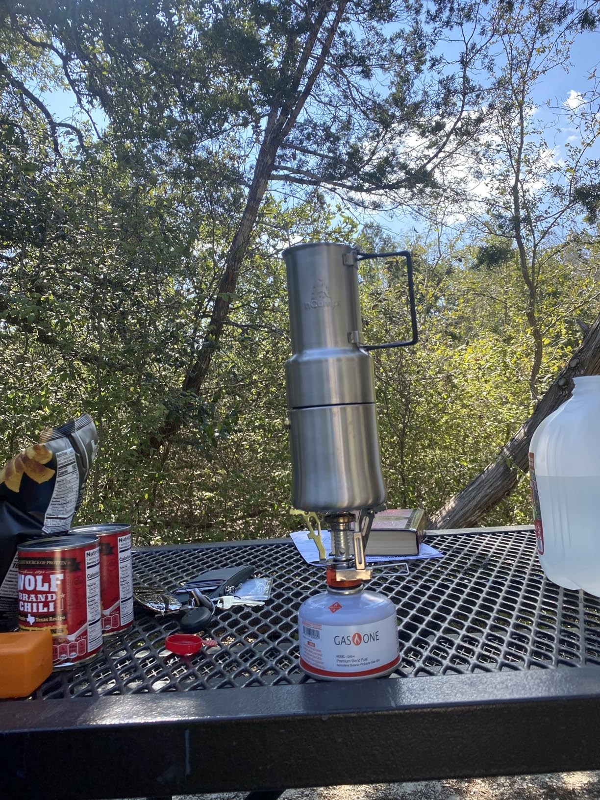 nCamp - Cafe, Portable Coffee Maker, Portable Espresso Machine, Compact Camping Coffee Maker, Stainless Steel Travel Coffee Maker with Camping Coffee Cup, Reusable, 12 oz customer photo 1