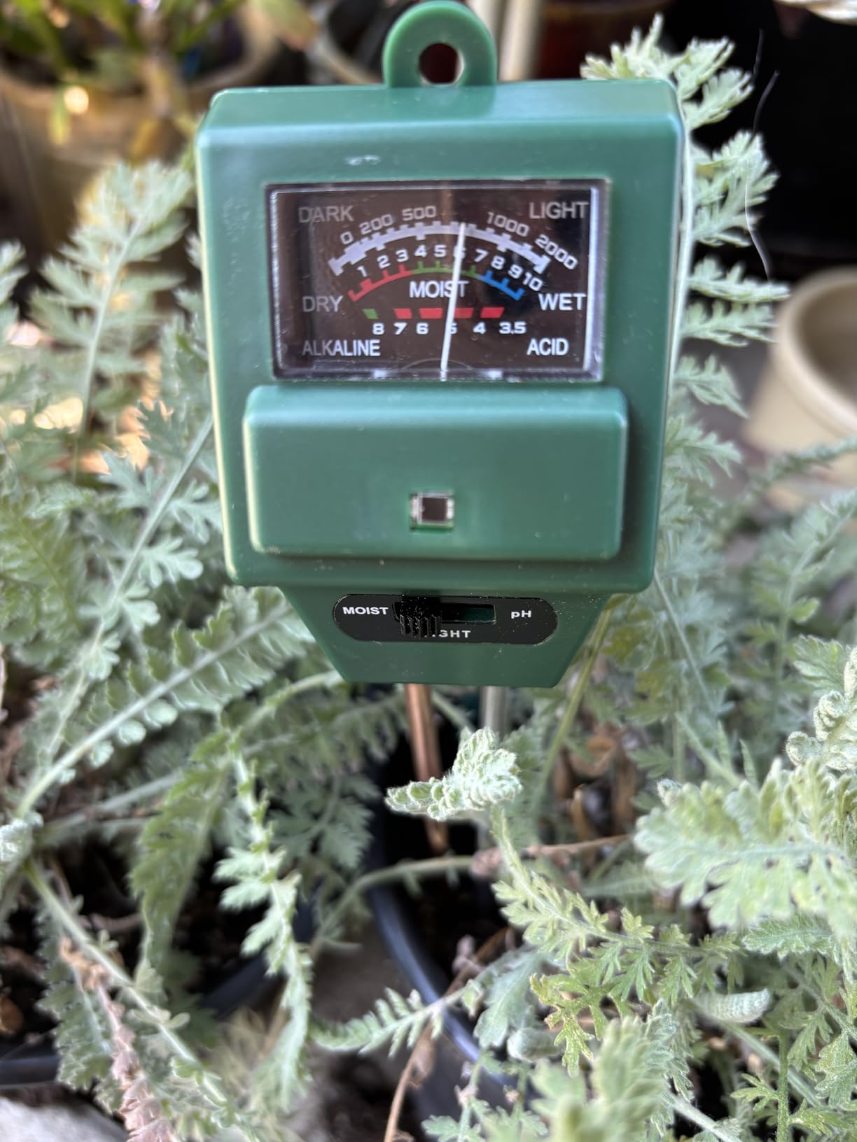 SONKIR Soil pH Meter, MS02 3-in-1 Soil Moisture/Light/pH Tester Gardening Tool Kits for Plant Care, Great for Garden, Lawn, Farm, Indoor & Outdoor Use (Green) customer photo 1