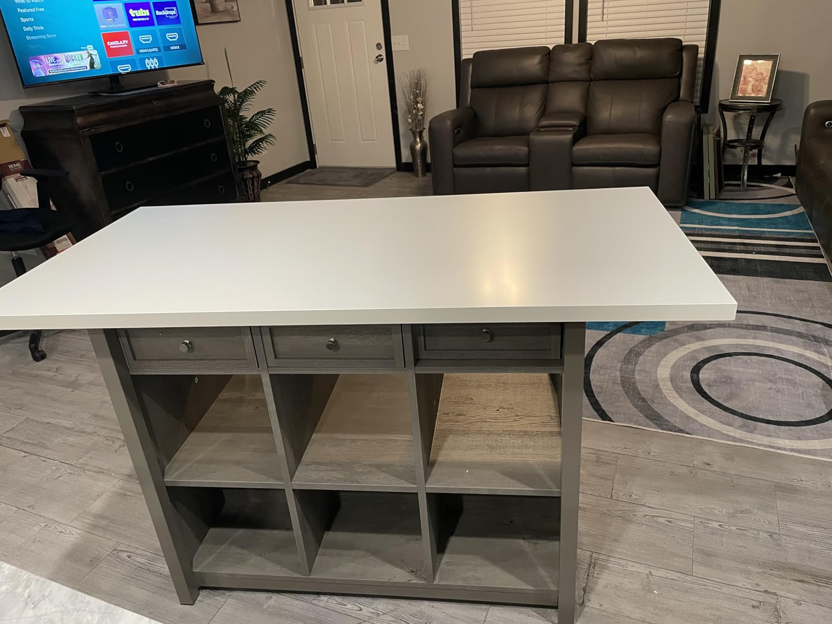 Sauder Craft Pro Series Craft Table/ Pantry cabinets, White finish customer photo 1