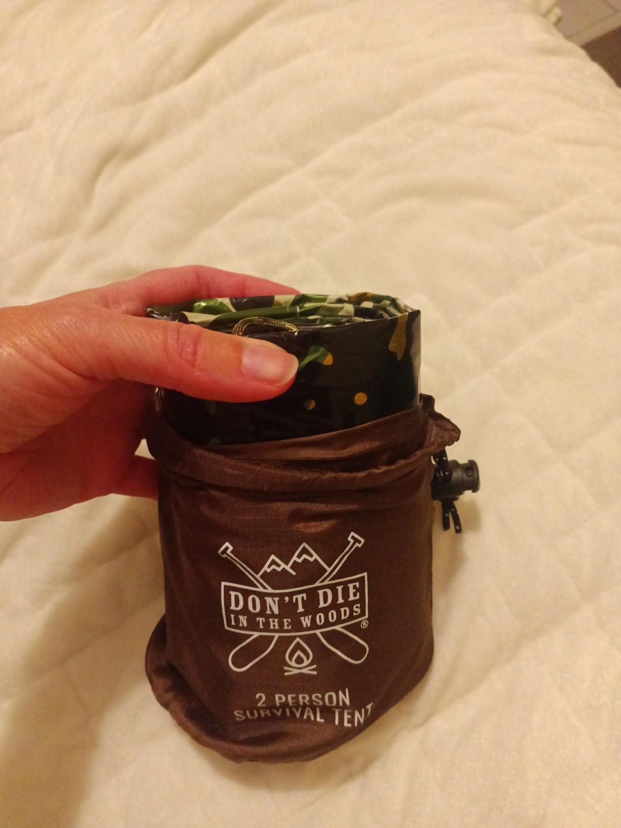 Don't Die In The Woods - Survival Tent - Made with Extra-Thick Space Blanket Thermal Mylar - Emergency Shelter Tube Tent - One of The 10 Essentials for Hiking, Camping, First Aid Kits customer photo 1