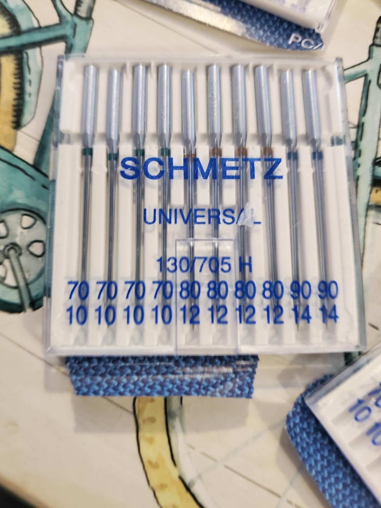 50 Schmetz Universal Sewing Machine Needles - Assorted Sizes - Box of 5 Cards customer photo 2