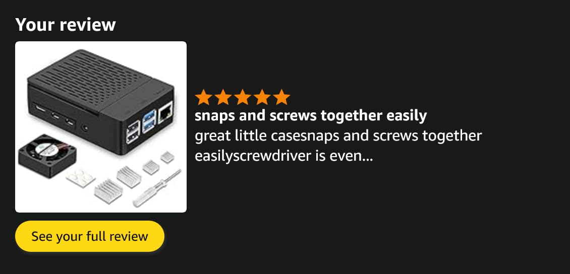 Case for Raspberry Pi 4, ABS Pi 4 Case with Cooling Fan, Pi 4 Heatsink, Simple Removable Top Cover for Pi 4 Model B/ 4B customer photo 2