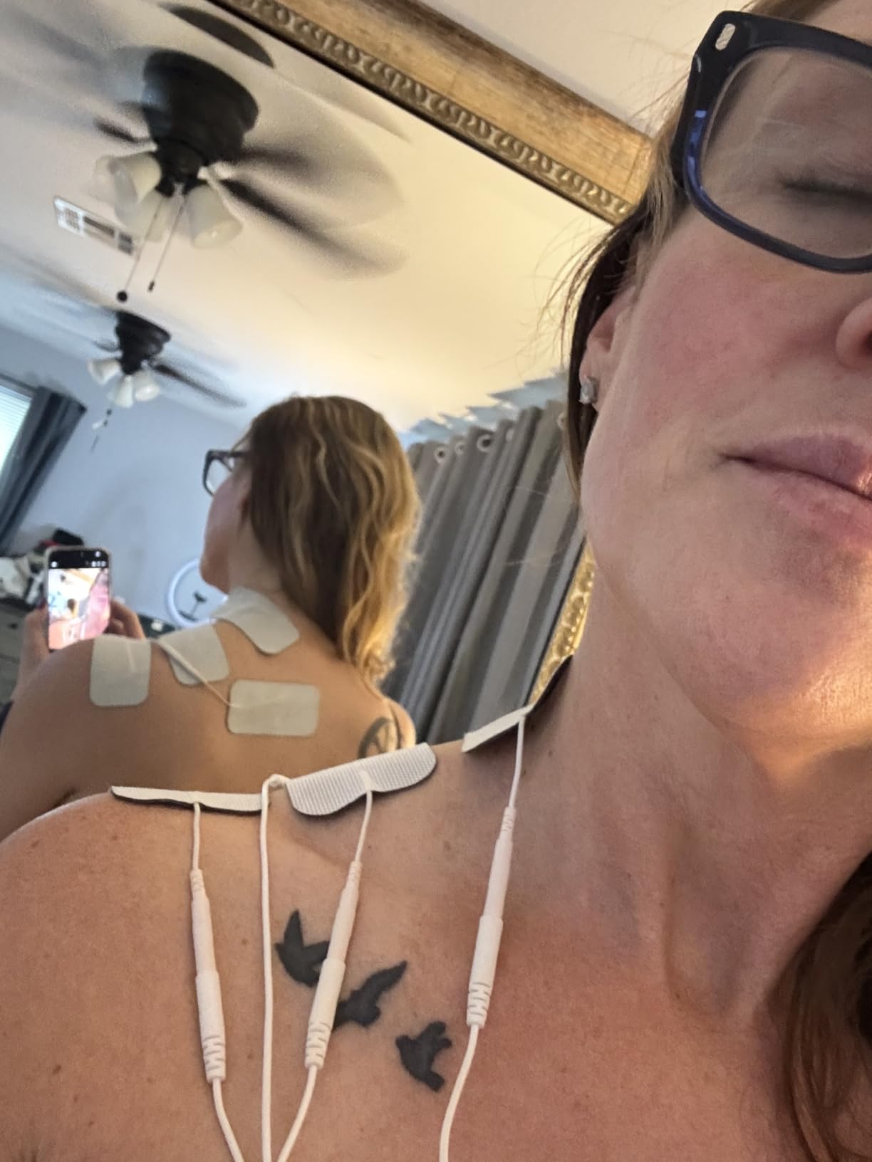 AUVON Dual Channel TENS Unit Muscle Stimulator Machine with 20 Modes, 2 inch and 2 inchx4 inch TENS Unit Electrode Pads customer photo 2