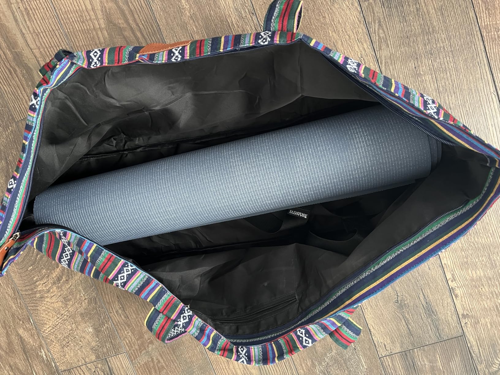 Large Yoga Mat Bag for Women Men, Travel Gym Bag for Pilates Office Beach Workout, Yoga Mat Tote Carrier with Mat Strap for 1/4