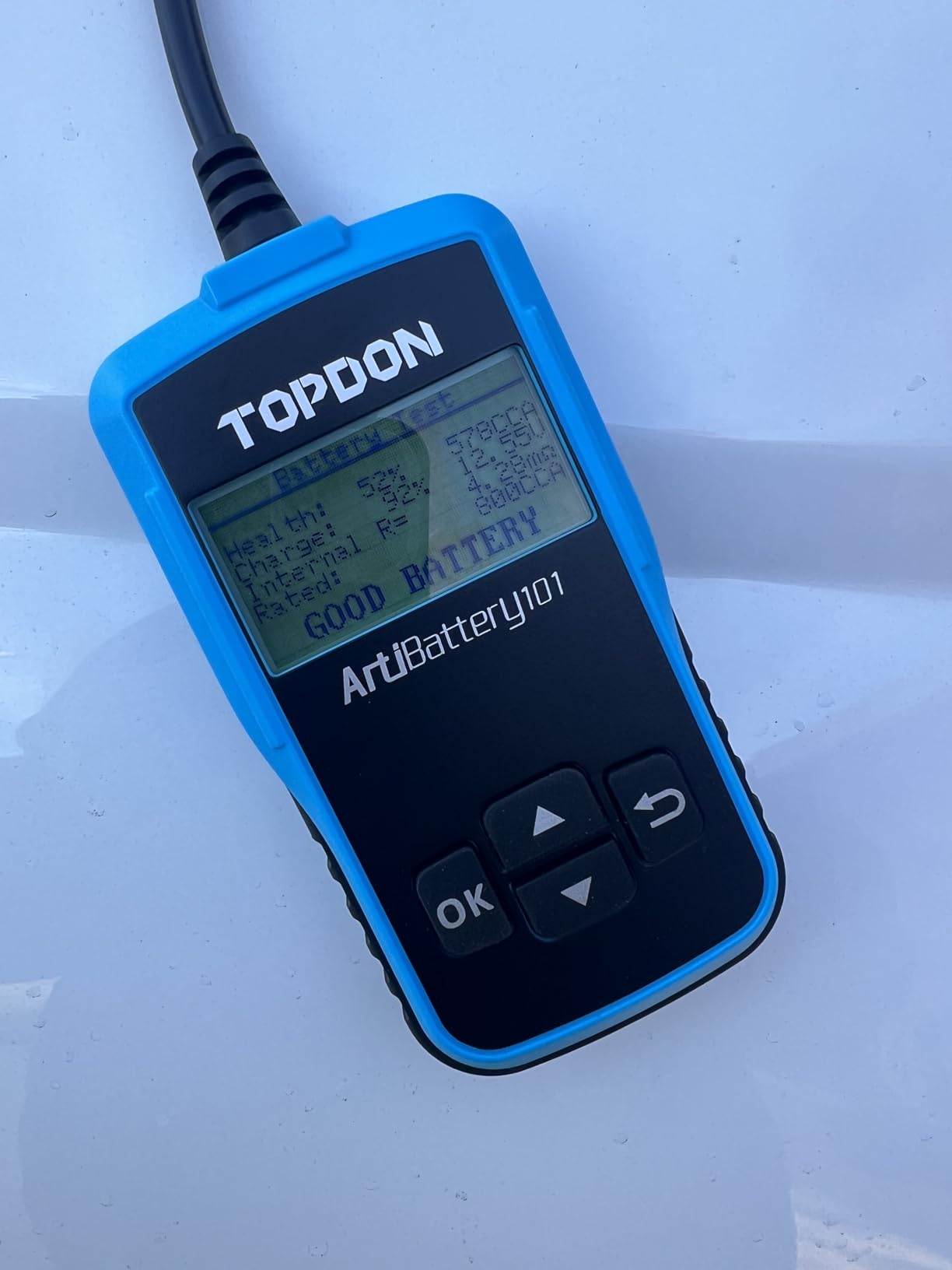 TOPDON AB101 Car Battery Tester 12V Car Battery Load Tester on Cranking Charging Systems, 100-2000 CCA Automotive Alternator Analyzer for Cars/SUVs/Light Trucks with Flooded AGM Gel Types customer photo 1