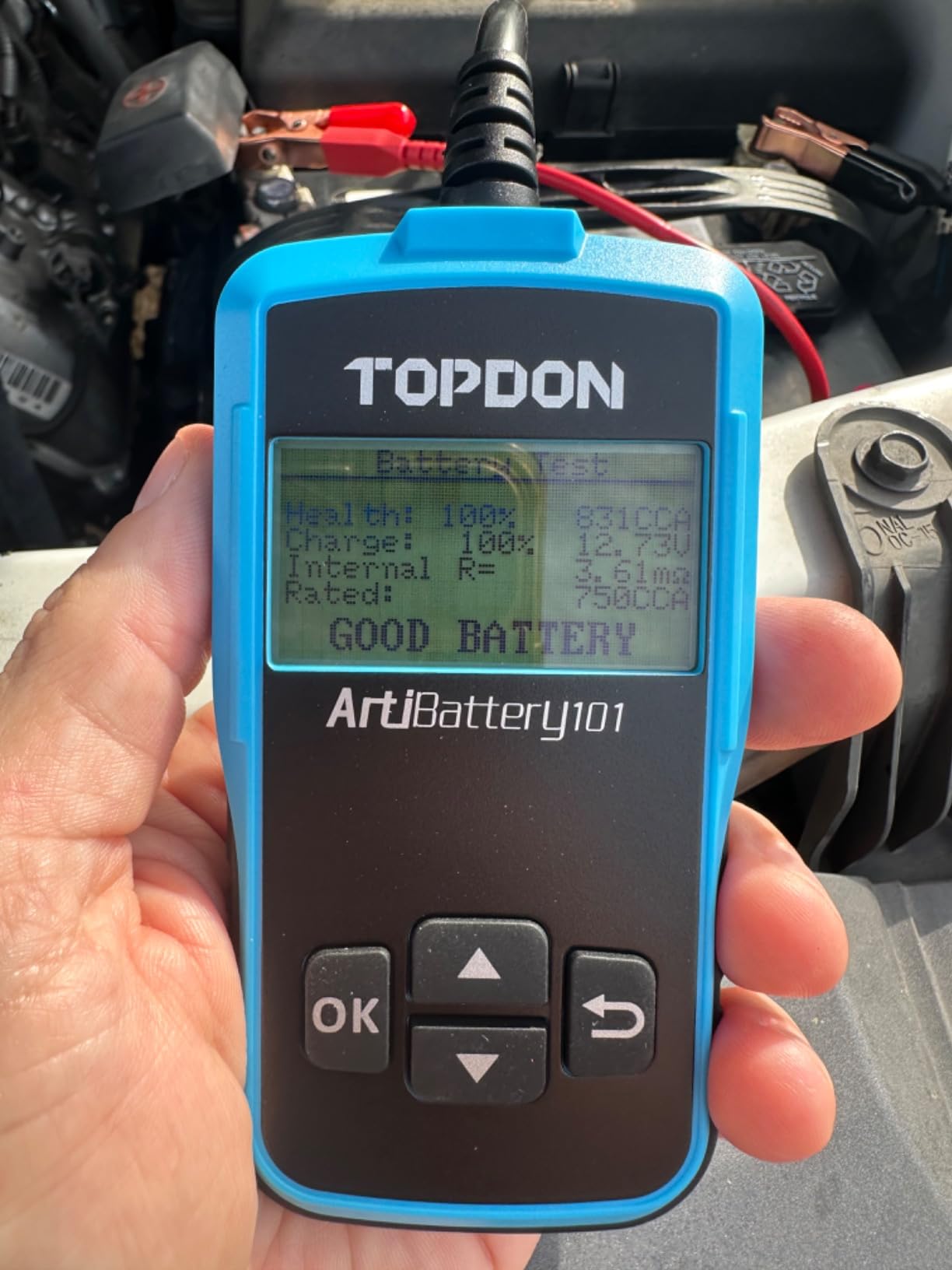 TOPDON AB101 Car Battery Tester 12V Car Battery Load Tester on Cranking Charging Systems, 100-2000 CCA Automotive Alternator Analyzer for Cars/SUVs/Light Trucks with Flooded AGM Gel Types customer photo 2