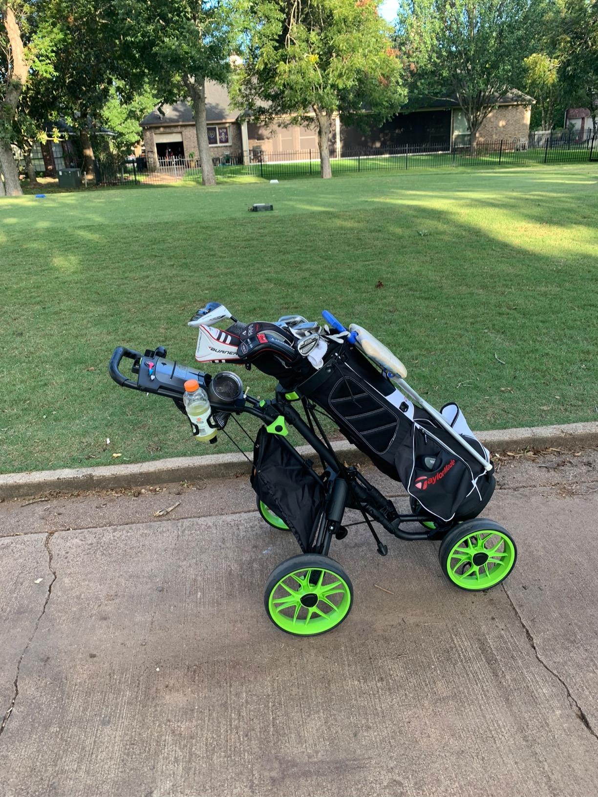 CaddyTek 4 Wheel Golf Push Cart - Caddycruiser One Version 8 1-Click Folding Trolley customer photo 2