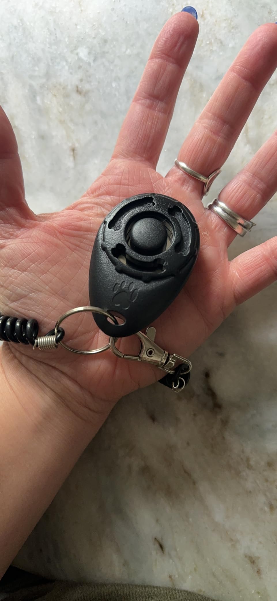 Pet Training Clicker with Wrist Strap - Dog Training Clickers (New Black + Blue) customer photo 2