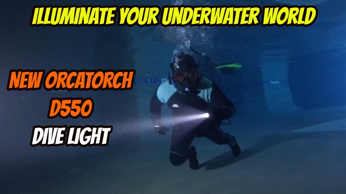 ORCATORCH D550 Dive Light 1000 Lumens Scuba Diving Flashlight 3 Modes IP68 Waterproof Underwater Lights Night Dive Submarine Torch with Wrist Mount for Outdoor Exploration Under Water Sports customer photo 1