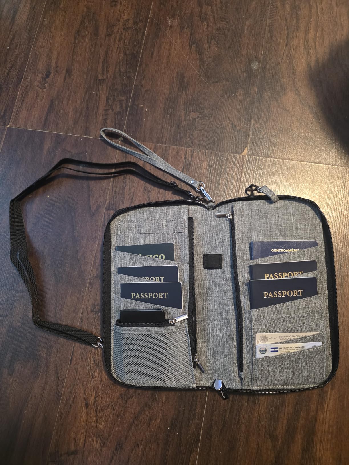 Premium Family Travel Document Organizer Capacious RFID Passport Holder Wallet (Large, gray) customer photo 2