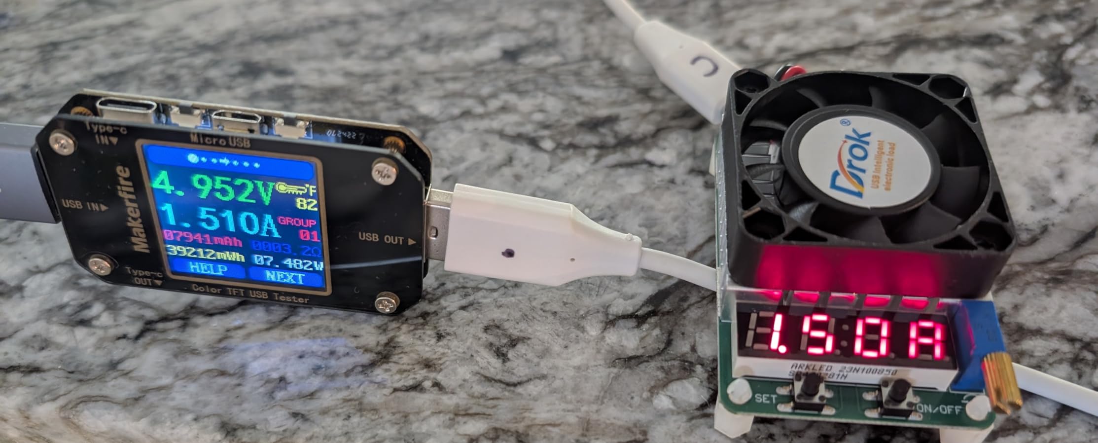 DROK USB Load Tester, Electronic Load Test Resistor Module 25W LD25 USB and Type C Interface Discharge Adjustable Constant Current 0.25A-4A Intelligent Temperature Control with Cooling Fan customer photo 1