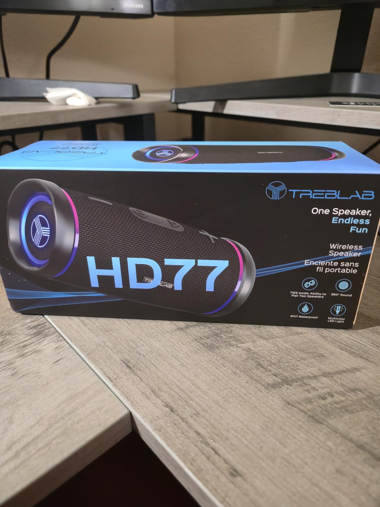 TREBLAB HD77 - Waterproof Bluetooth Speaker, 25W Loud 360° Sound, Deep Bass, IPX7, TWS Pairing, RGB Lights, 20H Battery, Portable Wireless Speaker for Outdoor, Beach, Camping, Party, Travel customer photo 1