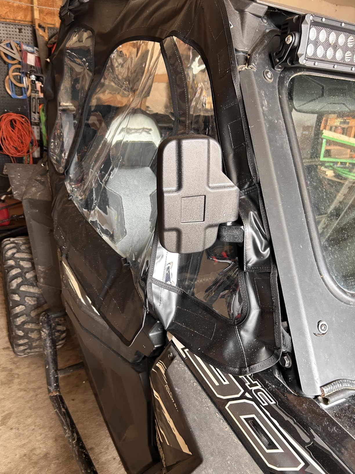 KEMIMOTO UTV Mirrors UTV Side Mirrors Fits 1.6 inch to 2 inch Roll Cage Compatible with Polaris RZR 900 1000 Can Am Kawasaki Mule Rhino YXZ Zforce Pioneer 1000/700, Shatter Proof Tempered Glass customer photo 2