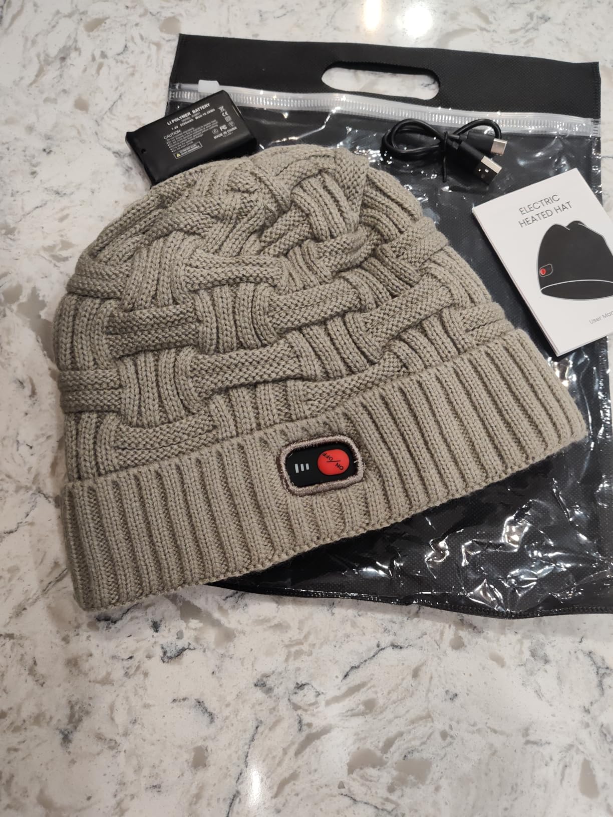 Battery Heated Beanie Hat - Rechargeable Warm Winter Cap customer photo 2